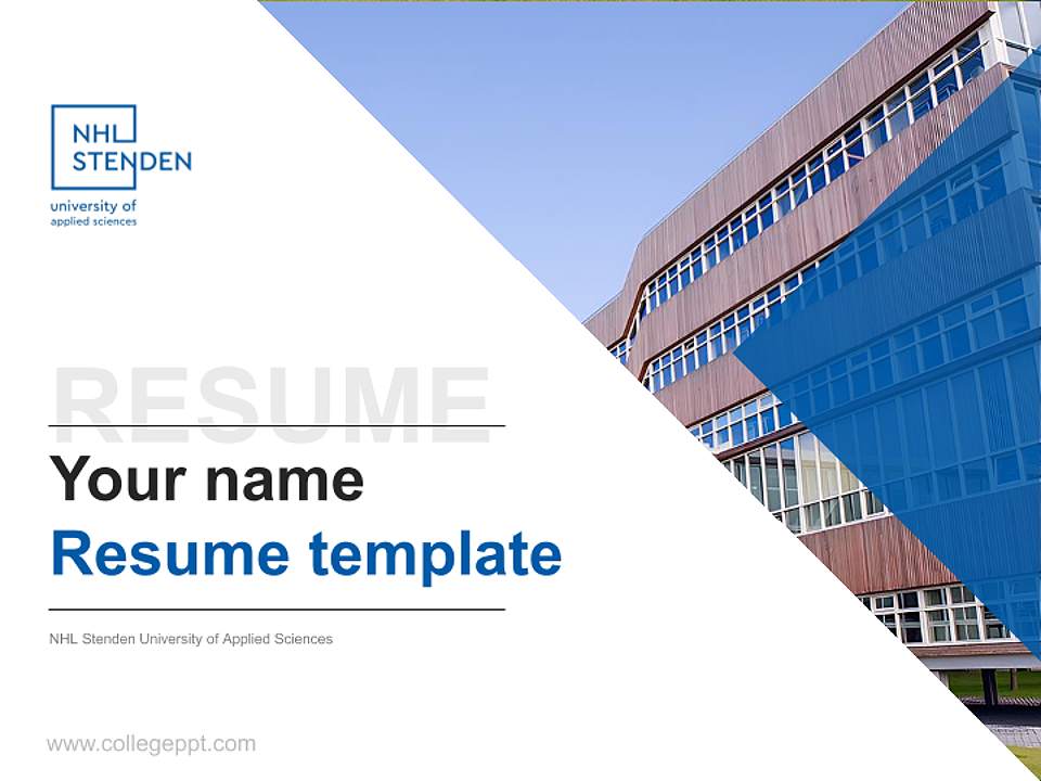 NHL Stenden University of Applied Sciences Resume PPT Template4:3 ratio PPT effect preview image5