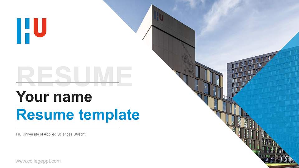 HU University of Applied Sciences Utrecht Resume PPT Template16:9 ratio PPT effect preview image