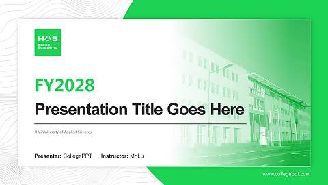HAS University of Applied Sciences Academic Presentation/Research Findings Report PPT Template