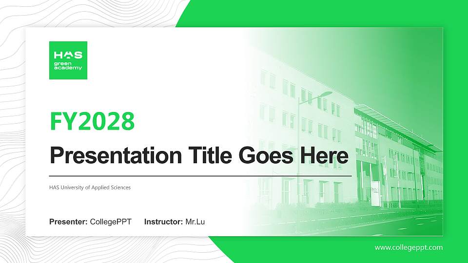 HAS University of Applied Sciences Academic Presentation/Research Findings Report PPT Template16:9 ratio PPT effect preview image