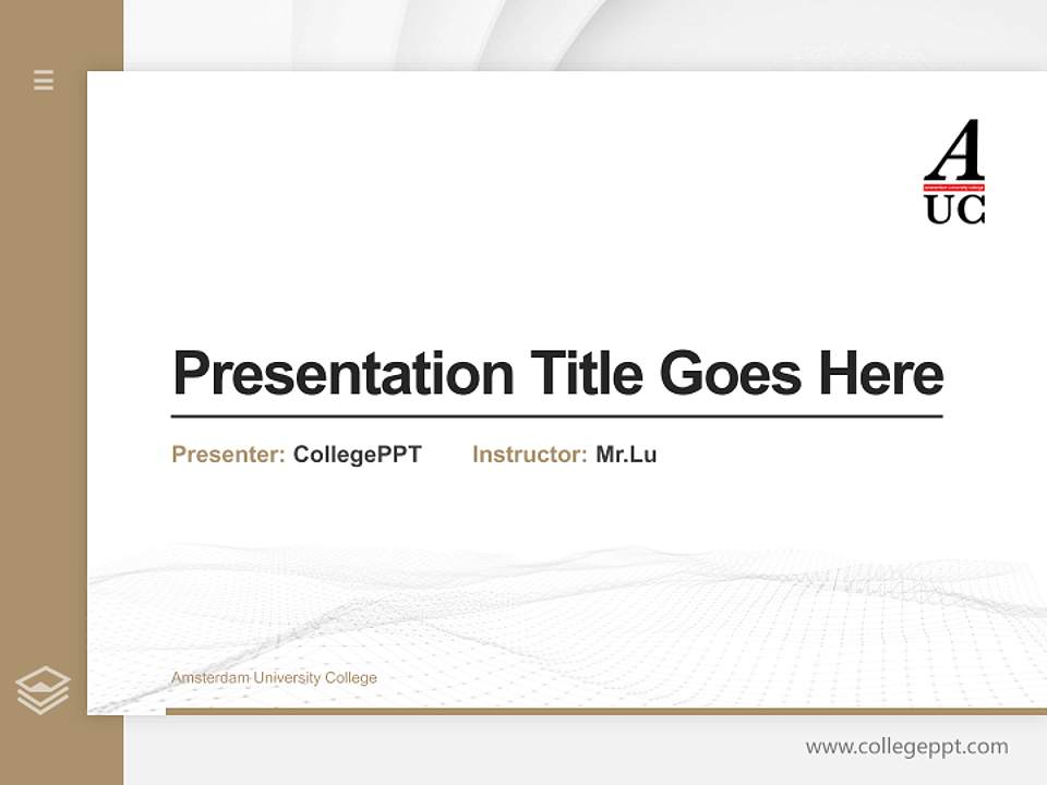 Amsterdam University College Thesis Proposal/Graduation Defense PPT Template4:3 ratio PPT effect preview image5