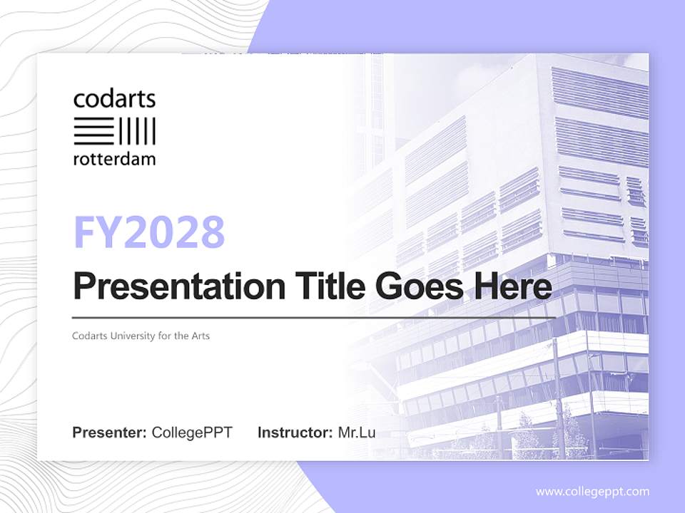 Codarts University for the Arts Academic Presentation/Research Findings Report PPT Template4:3 ratio PPT effect preview image5