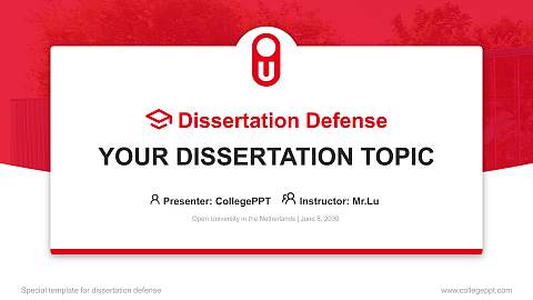 Open University in the Netherlands Graduation Thesis Defense PPT Template