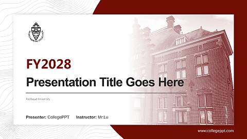 Radboud University Academic Presentation/Research Findings Report PPT Template