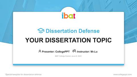 IBAT College Dublin Graduation Thesis Defense PPT Template