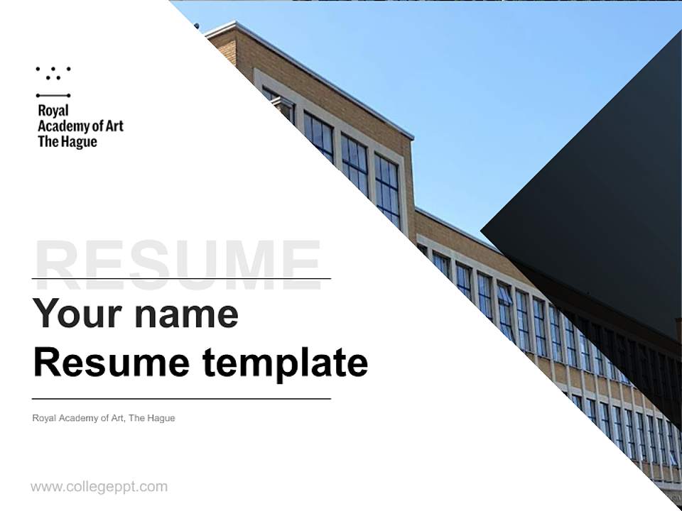 Royal Academy of Art, The Hague Resume PPT Template4:3 ratio PPT effect preview image5
