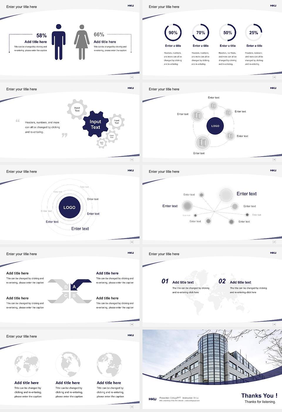 HKU University of the Arts Utrecht Course/Courseware Creation PPT Template16:9 ratio PPT effect preview image4