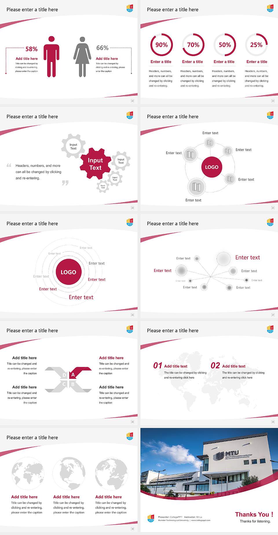 Munster Technological University Course/Courseware Creation PPT Template4:3 ratio PPT effect preview image4