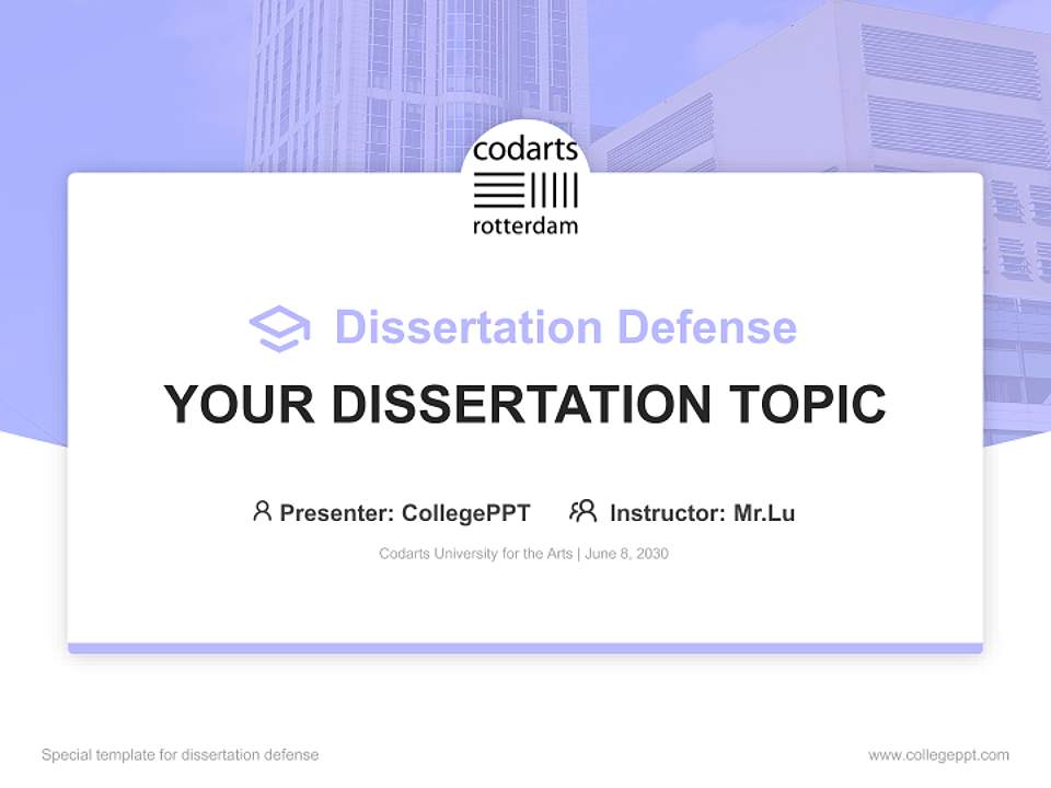 Codarts University for the Arts Graduation Thesis Defense PPT Template4:3 ratio PPT effect preview image7
