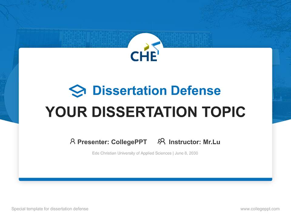 Ede Christian University of Applied Sciences Graduation Thesis Defense PPT Template4:3 ratio PPT effect preview image7