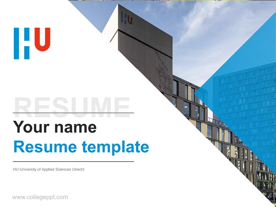 HU University of Applied Sciences Utrecht Resume PPT Template4:3 ratio PPT effect preview image5