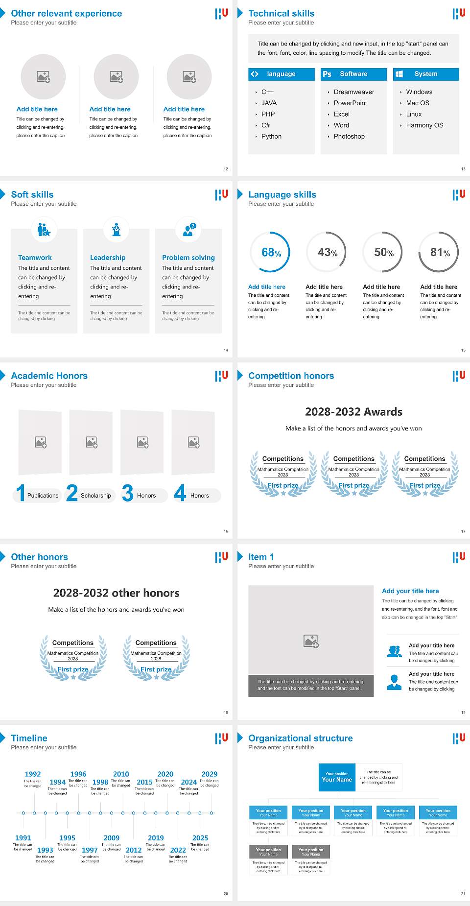 HU University of Applied Sciences Utrecht Resume PPT Template4:3 ratio PPT effect preview image3