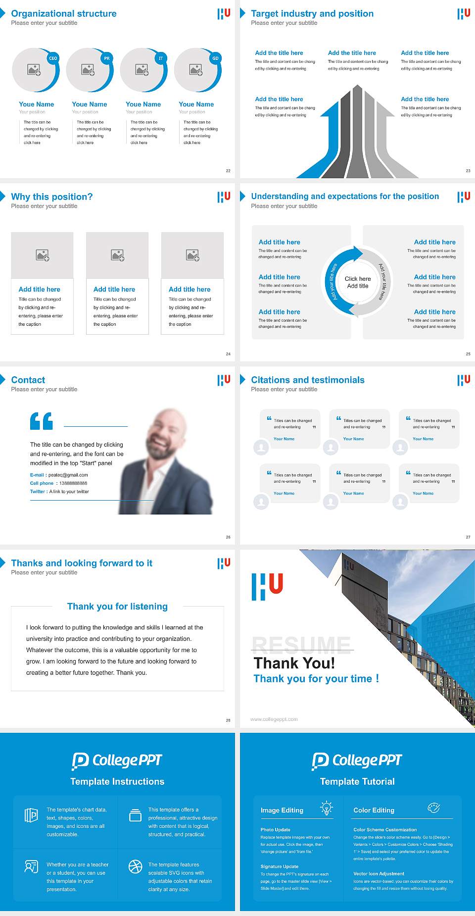 HU University of Applied Sciences Utrecht Resume PPT Template4:3 ratio PPT effect preview image4