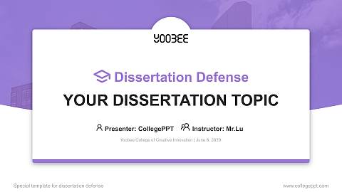 Yoobee College of Creative Innovation Graduation Thesis Defense PPT Template