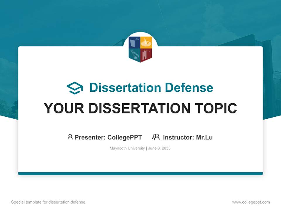 Maynooth University Graduation Thesis Defense PPT Template4:3 ratio PPT effect preview image7