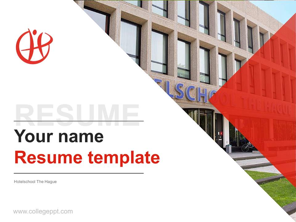 Hotelschool The Hague Resume PPT Template4:3 ratio PPT effect preview image5
