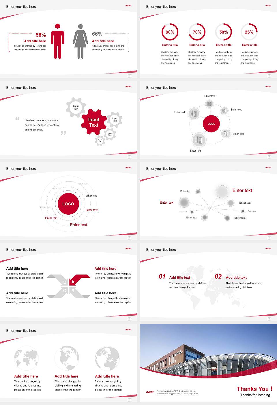 Avans University of Applied Sciences Course/Courseware Creation PPT Template16:9 ratio PPT effect preview image4