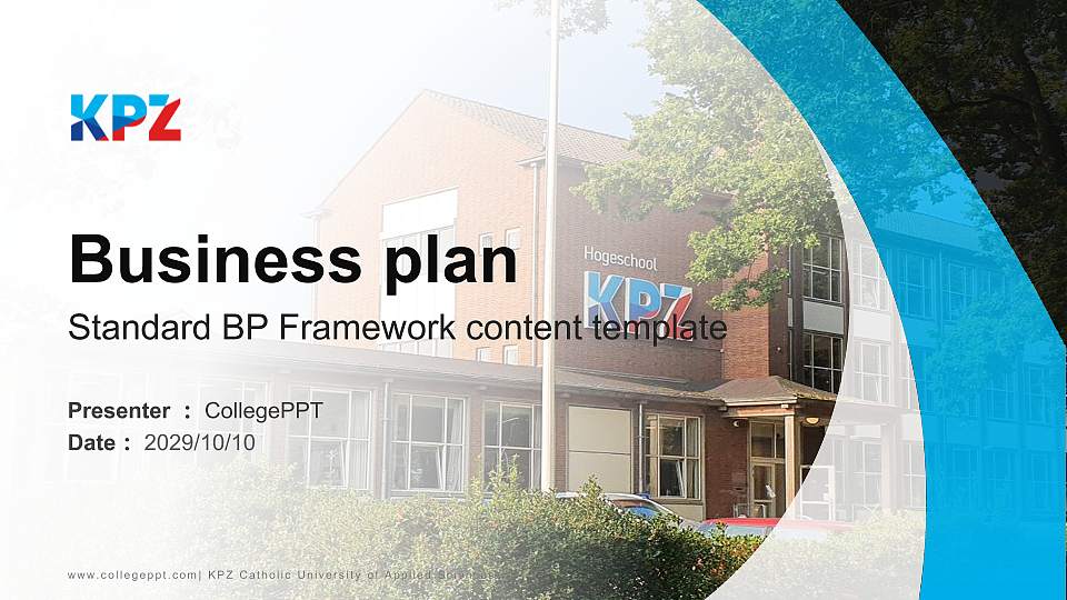KPZ Catholic University of Applied Sciences Competition/Entrepreneurship Contest PPT Template16:9 ratio PPT effect preview image