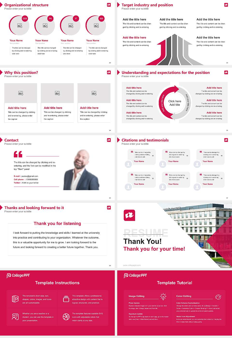 Rotterdam University of Applied Sciences Resume PPT Template16:9 ratio PPT effect preview image4