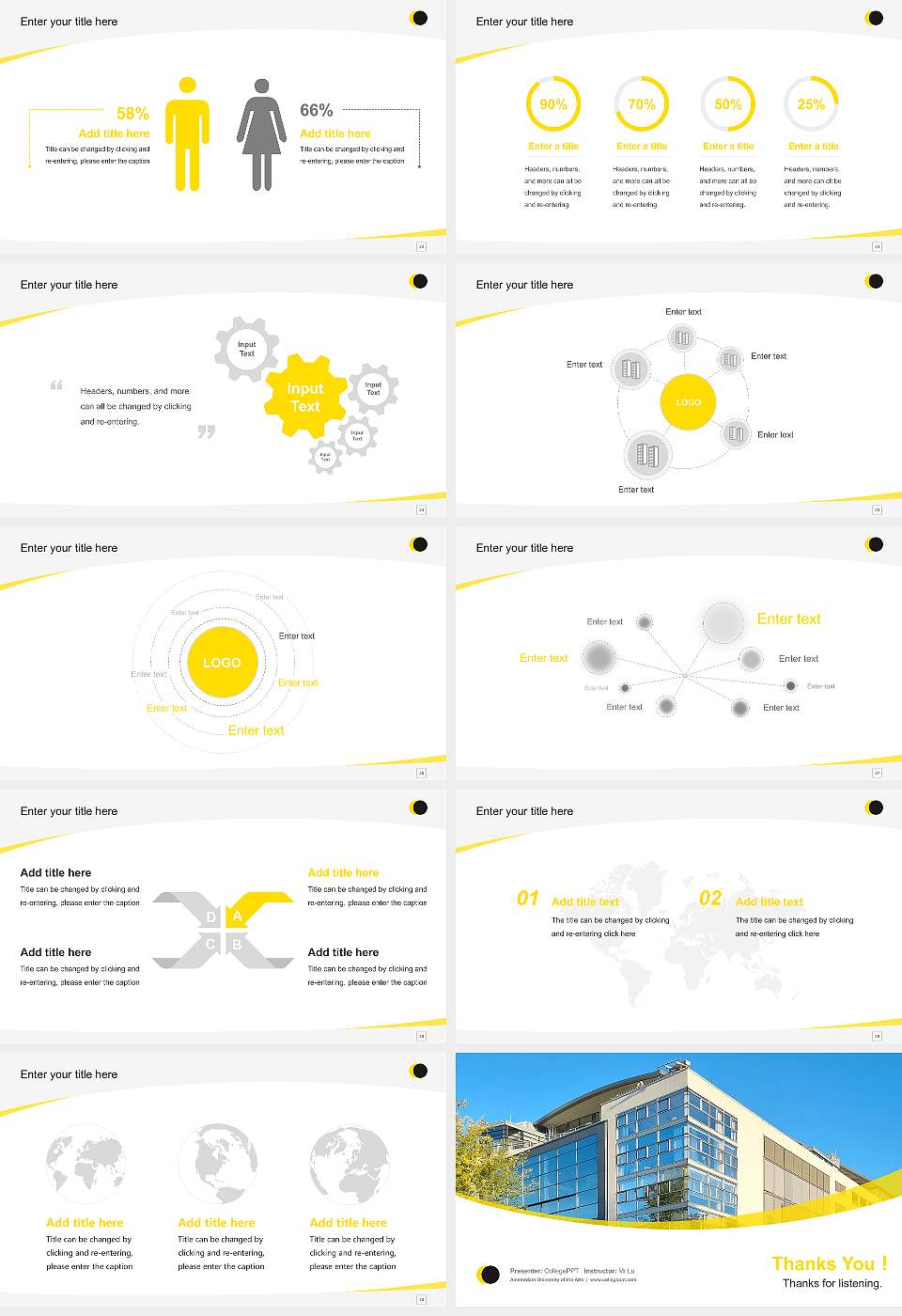 Amsterdam University of the Arts Course/Courseware Creation PPT Template16:9 ratio PPT effect preview image4