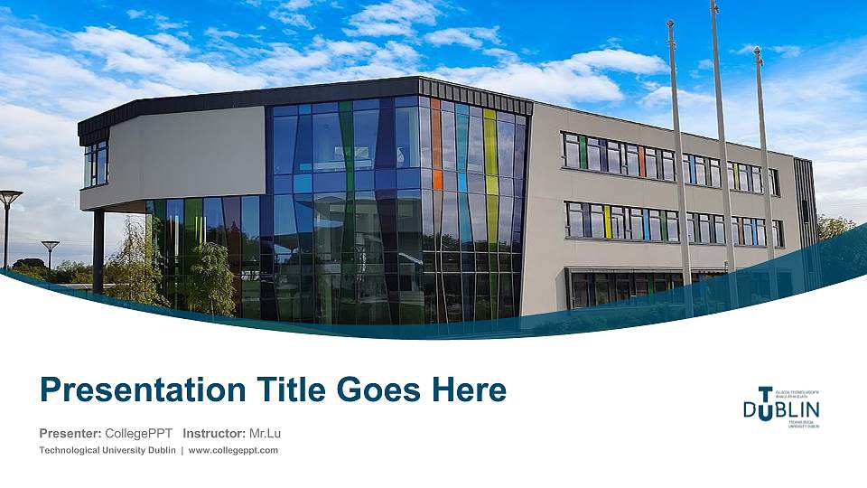 Technological University Dublin Course/Courseware Creation PPT Template16:9 ratio PPT effect preview image