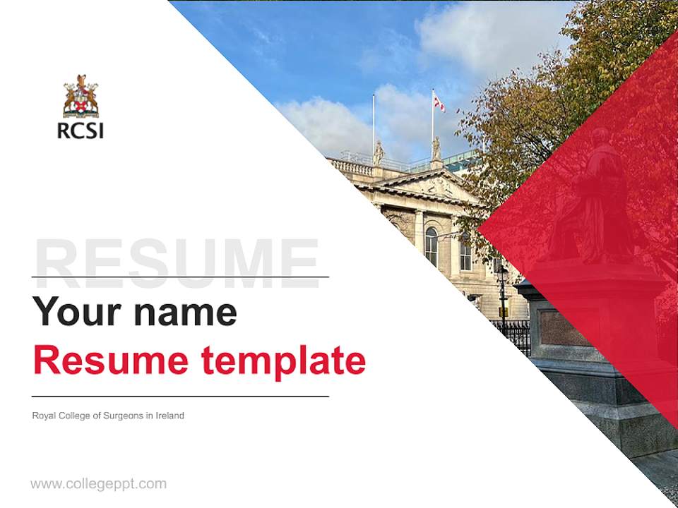 Royal College of Surgeons in Ireland Resume PPT Template4:3 ratio PPT effect preview image5