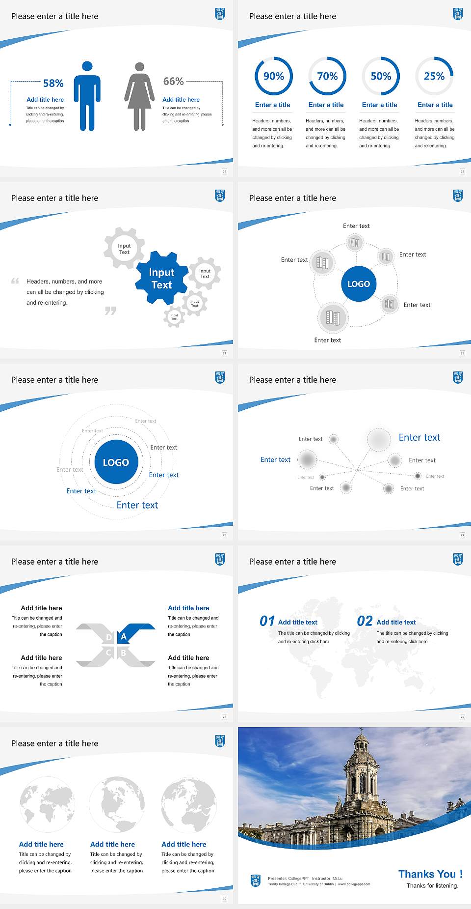 Trinity College Dublin, University of Dublin Course/Courseware Creation PPT Template4:3 ratio PPT effect preview image4