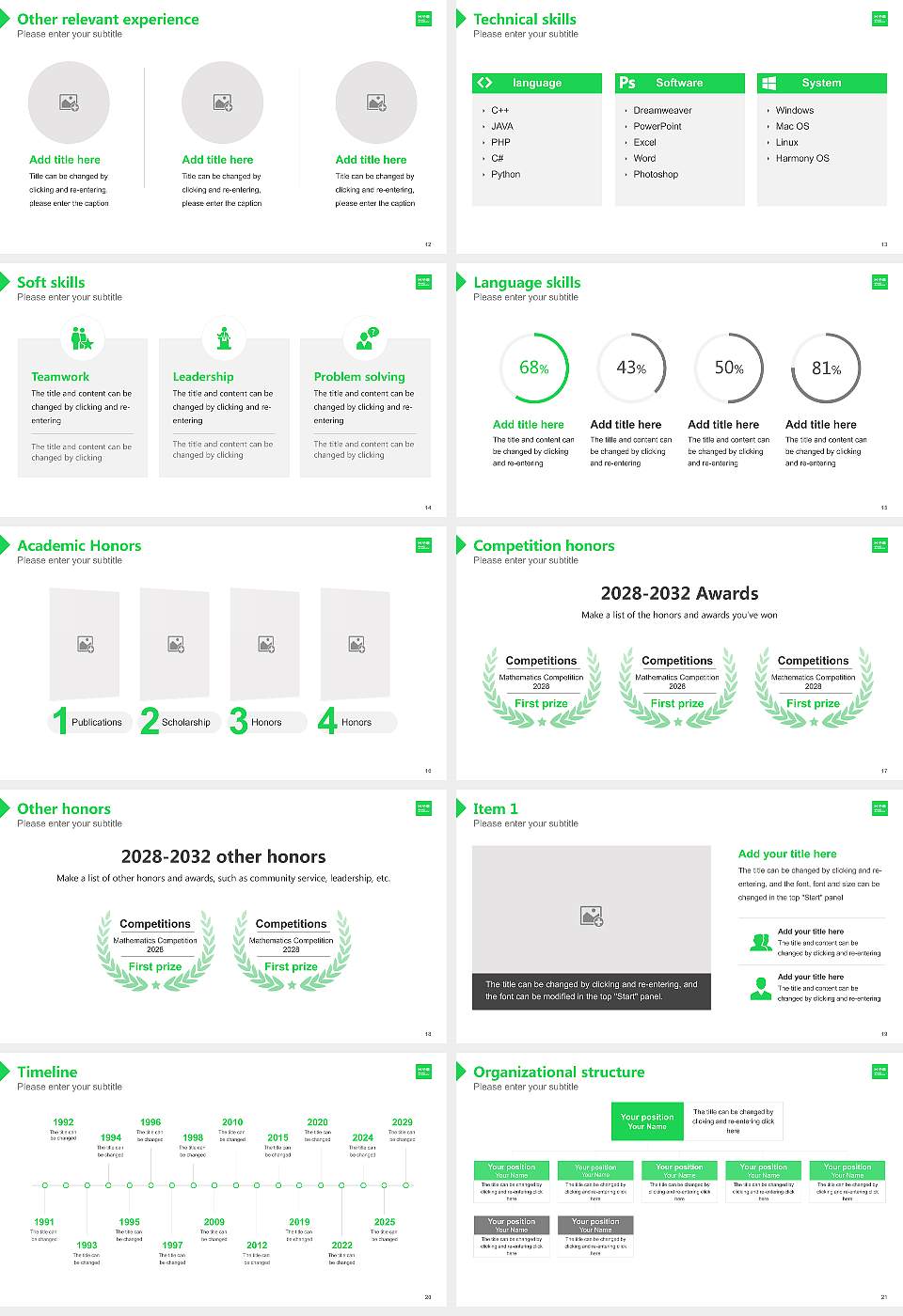 HAS University of Applied Sciences Resume PPT Template16:9 ratio PPT effect preview image3