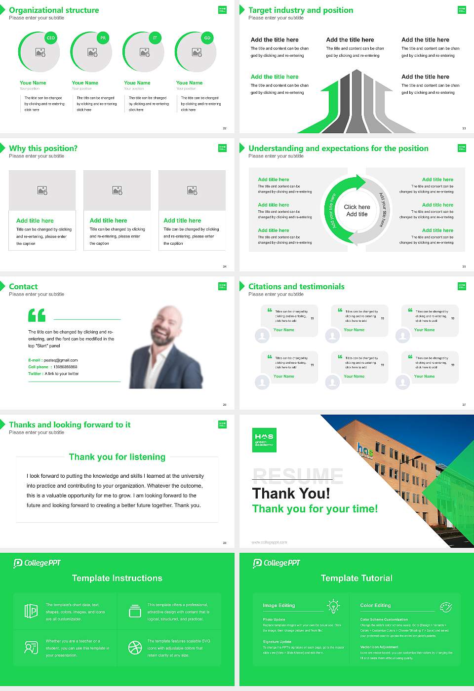 HAS University of Applied Sciences Resume PPT Template16:9 ratio PPT effect preview image4