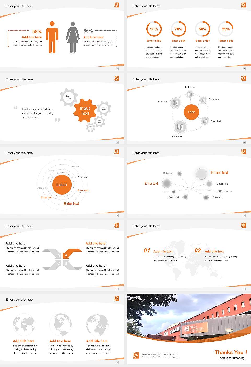 Breda University of Applied Sciences Course/Courseware Creation PPT Template16:9 ratio PPT effect preview image4