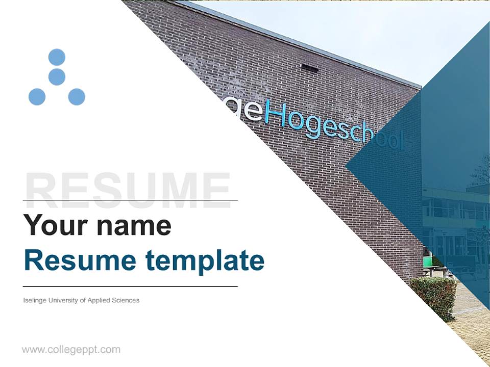 Iselinge University of Applied Sciences Resume PPT Template4:3 ratio PPT effect preview image5