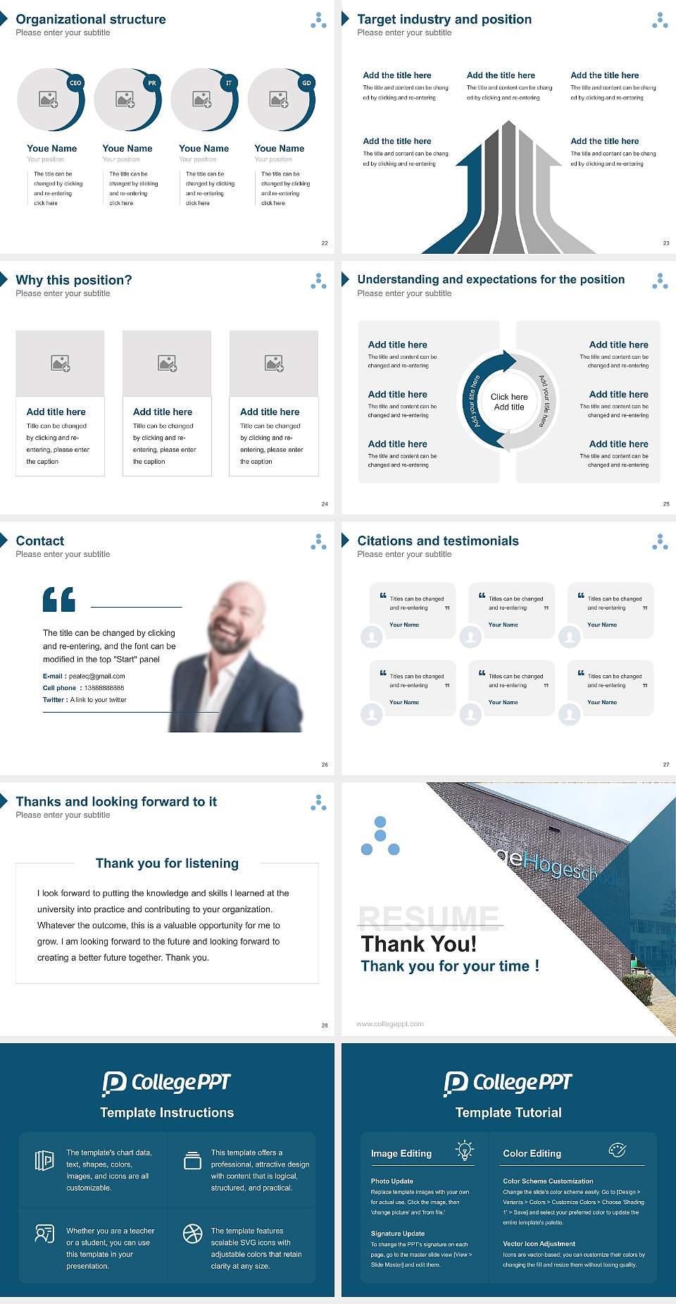 Iselinge University of Applied Sciences Resume PPT Template4:3 ratio PPT effect preview image4