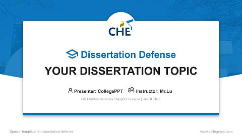Ede Christian University of Applied Sciences Graduation Thesis Defense PPT Template