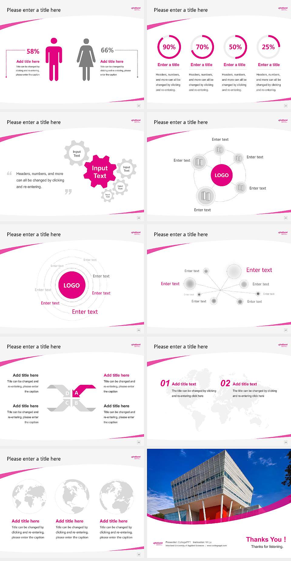 Inholland University of Applied Sciences Course/Courseware Creation PPT Template4:3 ratio PPT effect preview image4