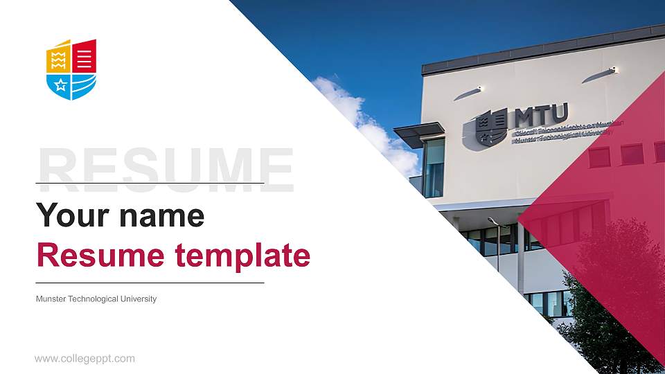 Munster Technological University Resume PPT Template16:9 ratio PPT effect preview image