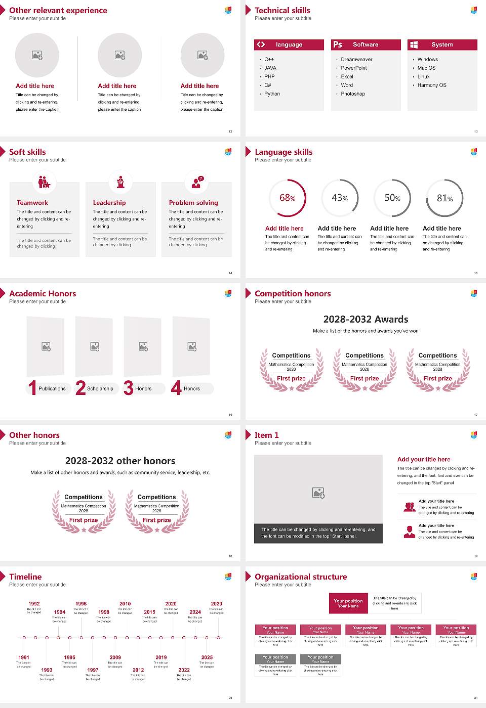 Munster Technological University Resume PPT Template16:9 ratio PPT effect preview image3