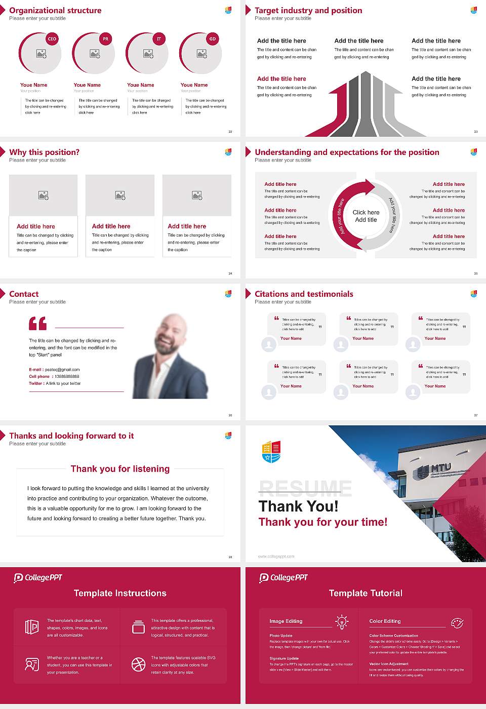 Munster Technological University Resume PPT Template16:9 ratio PPT effect preview image4