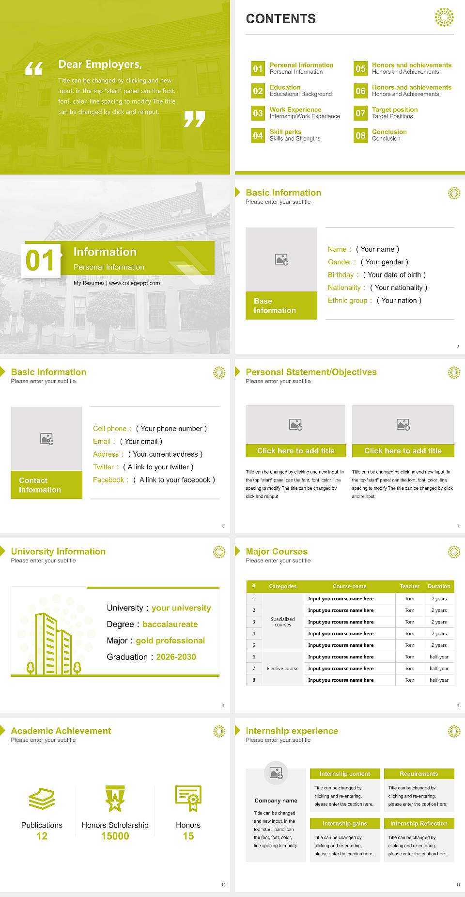Protestant Theological University Resume PPT Template4:3 ratio PPT effect preview image2