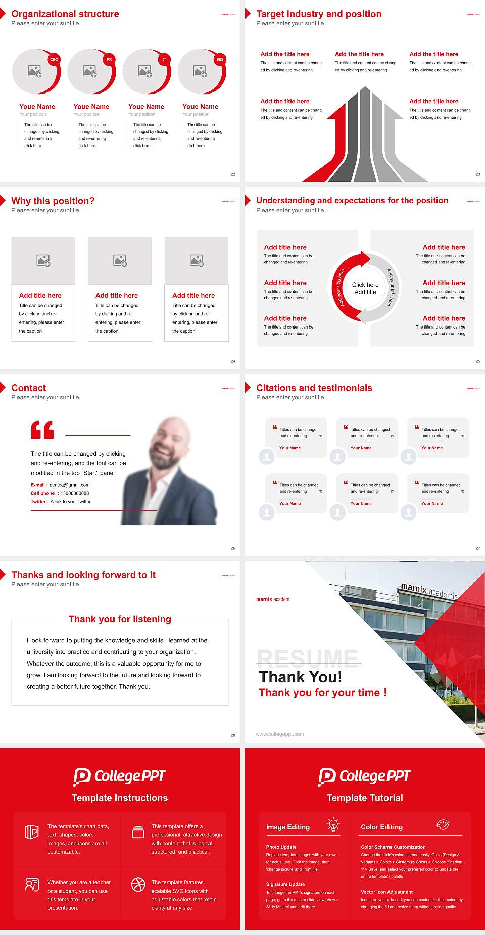 Marnix Academy Resume PPT Template4:3 ratio PPT effect preview image4