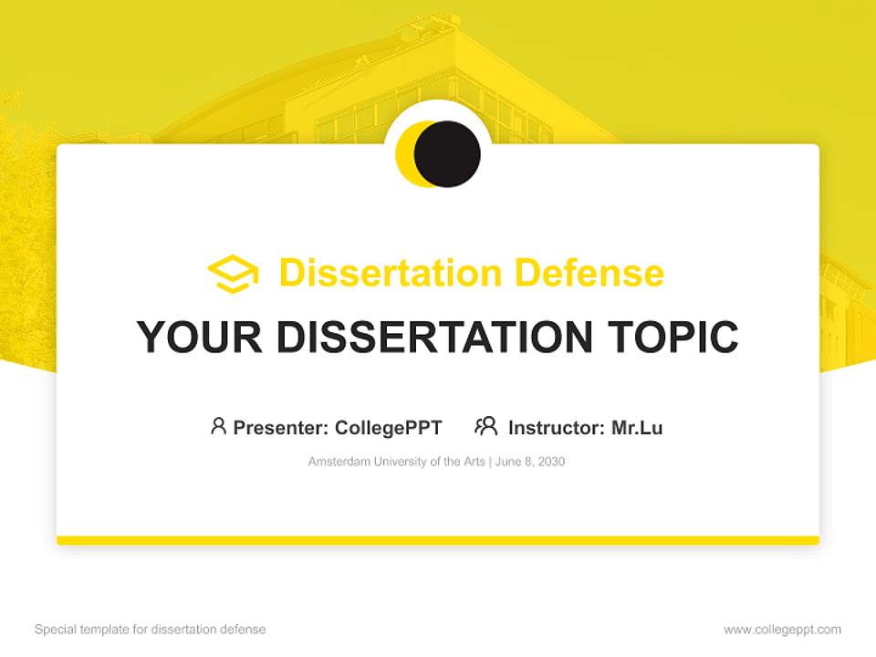 Amsterdam University of the Arts Graduation Thesis Defense PPT Template4:3 ratio PPT effect preview image7