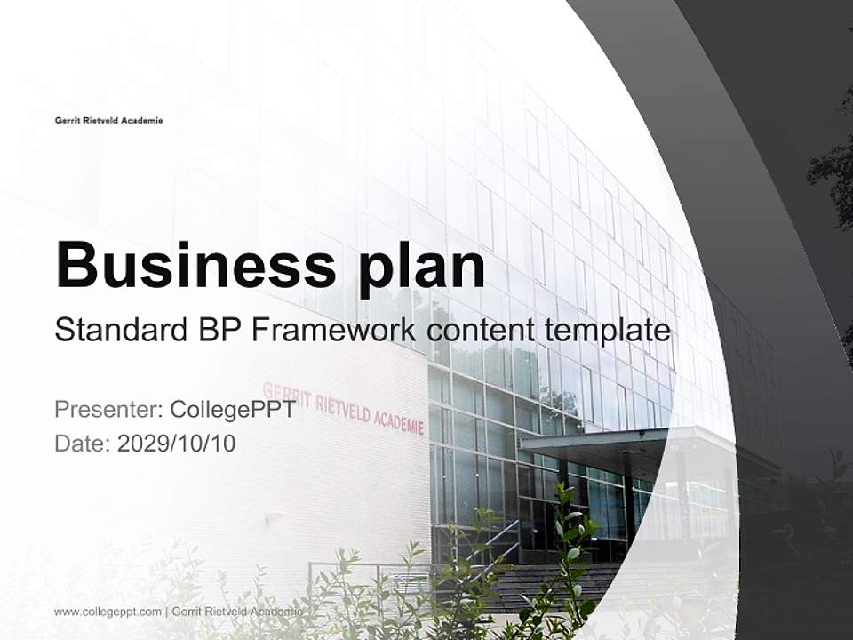 Gerrit Rietveld Academie Competition/Entrepreneurship Contest PPT Template4:3 ratio PPT effect preview image9