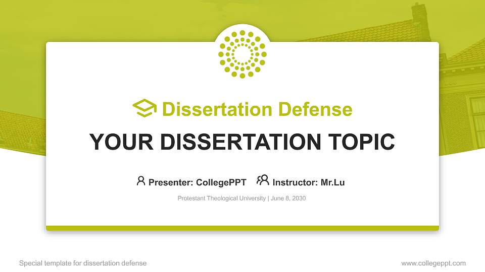 Protestant Theological University Graduation Thesis Defense PPT Template16:9 ratio PPT effect preview image