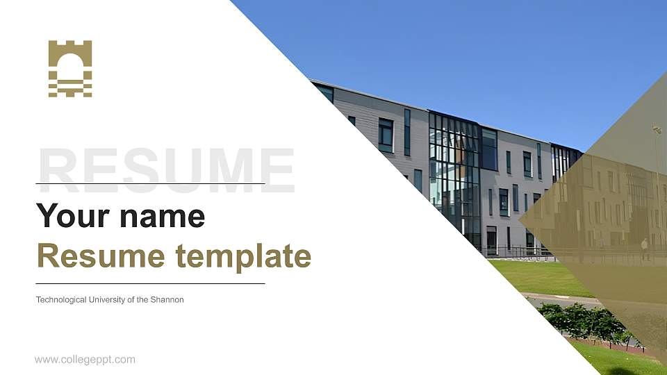 Technological University of the Shannon Resume PPT Template16:9 ratio PPT effect preview image