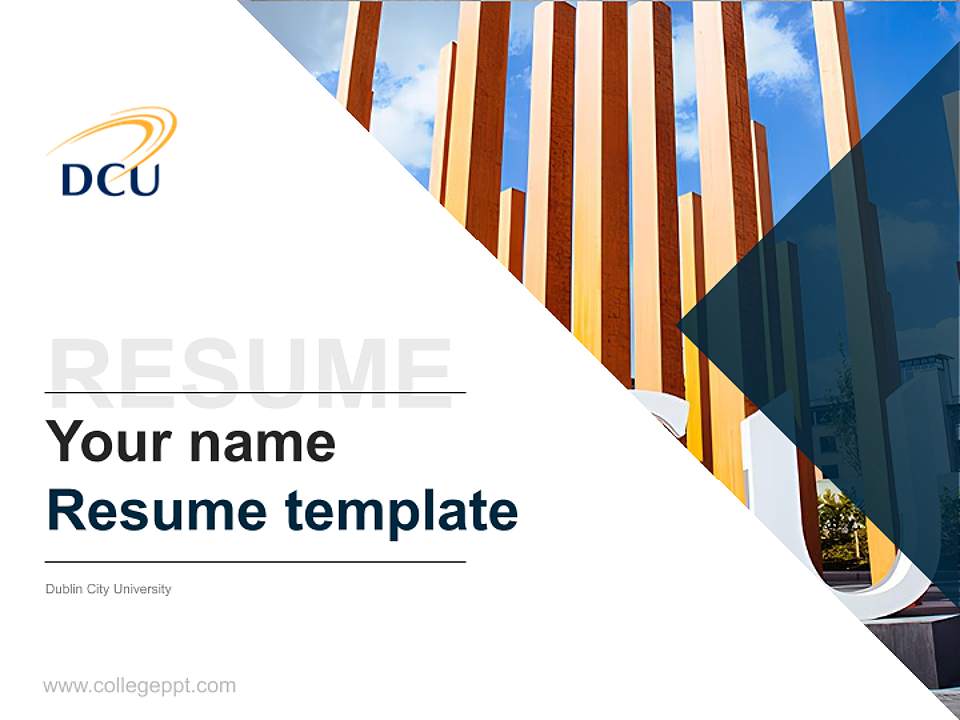 Dublin City University Resume PPT Template4:3 ratio PPT effect preview image5