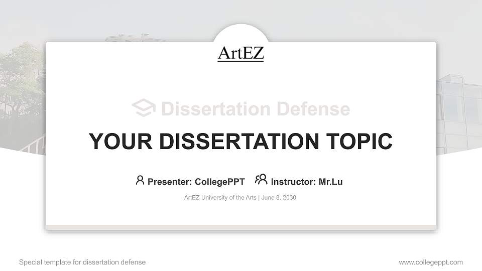 ArtEZ University of the Arts Graduation Thesis Defense PPT Template16:9 ratio PPT effect preview image