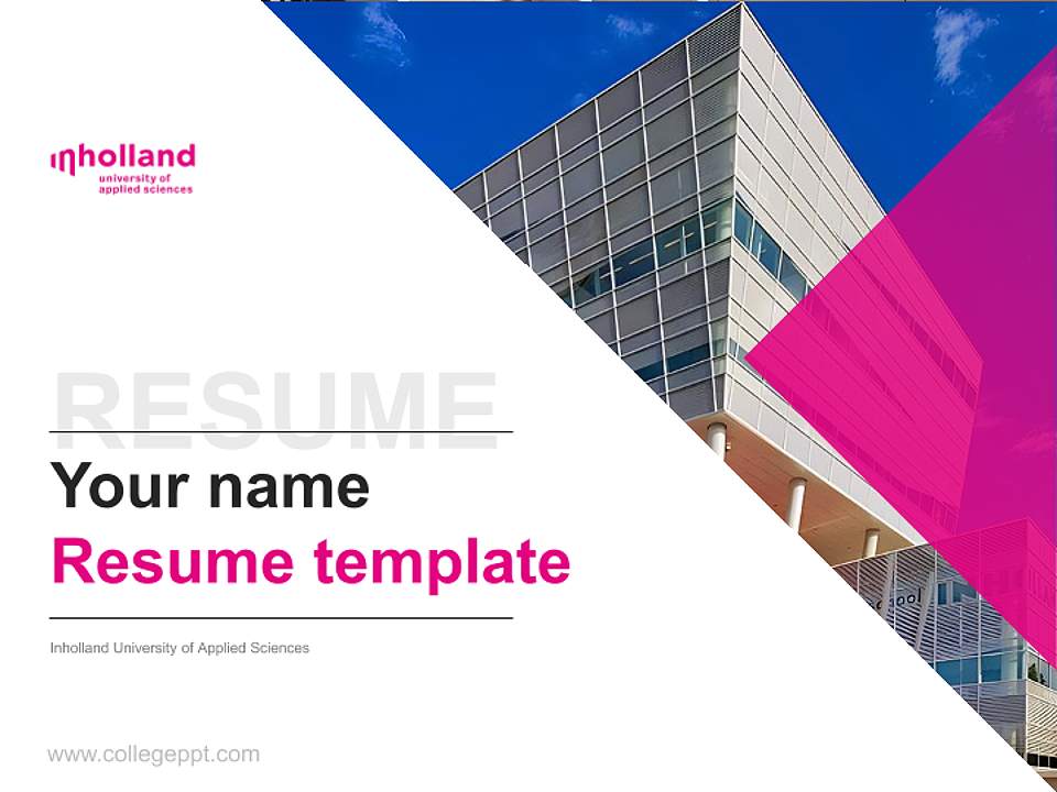 Inholland University of Applied Sciences Resume PPT Template4:3 ratio PPT effect preview image5