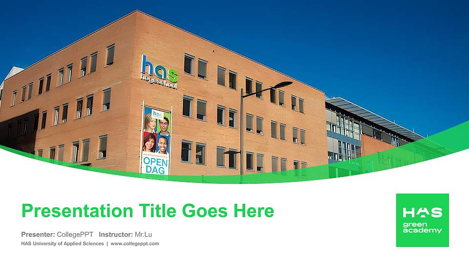 HAS University of Applied Sciences Course/Courseware Creation PPT Template16:9 ratio PPT effect preview image