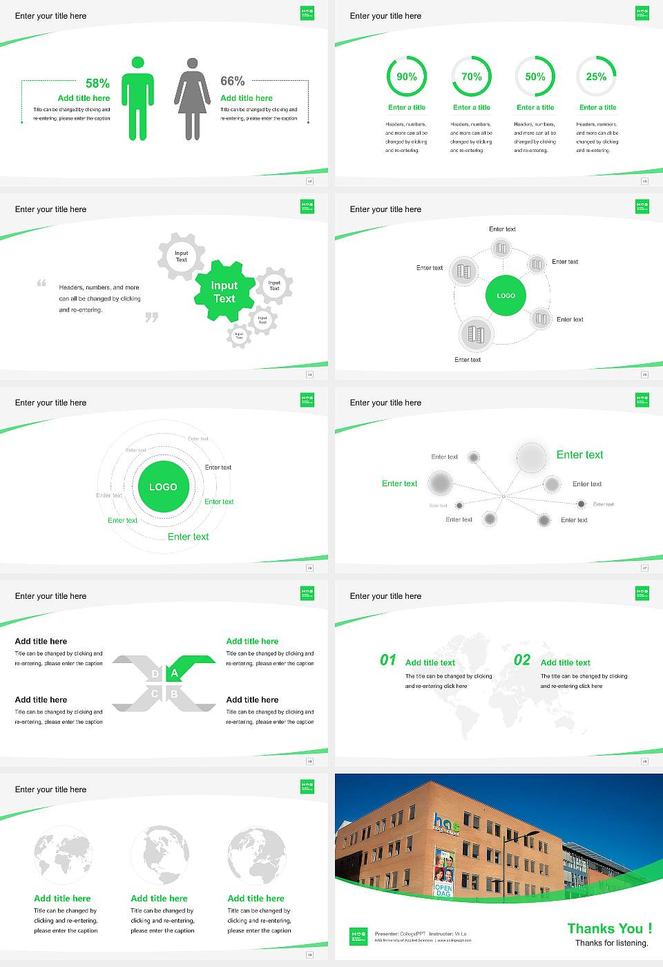 HAS University of Applied Sciences Course/Courseware Creation PPT Template16:9 ratio PPT effect preview image4