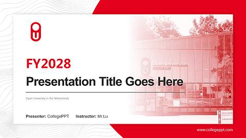 Open University in the Netherlands Academic Presentation/Research Findings Report PPT Template