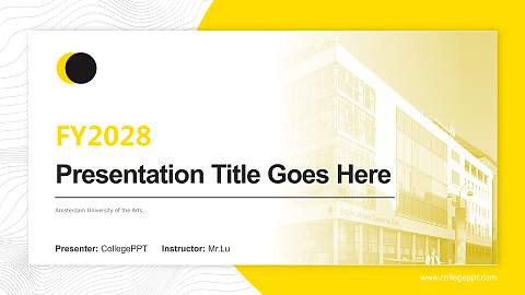 Amsterdam University of the Arts Academic Presentation/Research Findings Report PPT Template